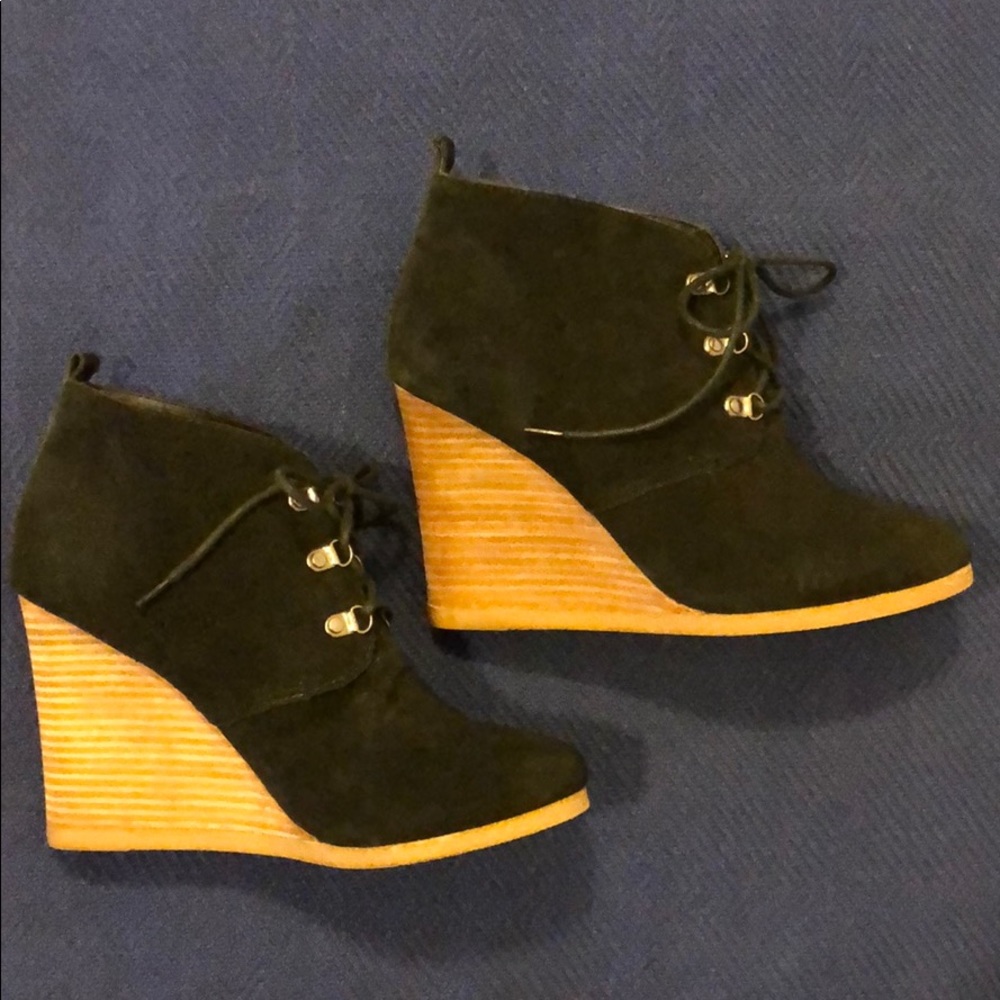 Express Black Wedge Booties